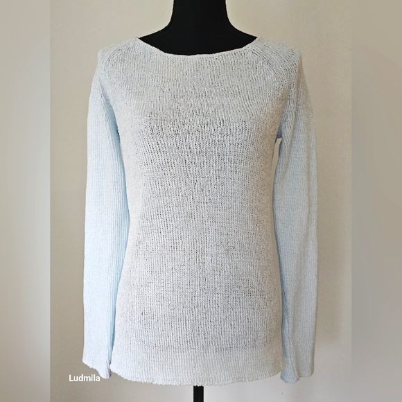 ARMANI EXCHANGE Size XS Women's Blush Blue Italian Yarn‎ Long Sleeve Sweater - Picture 1 of 7